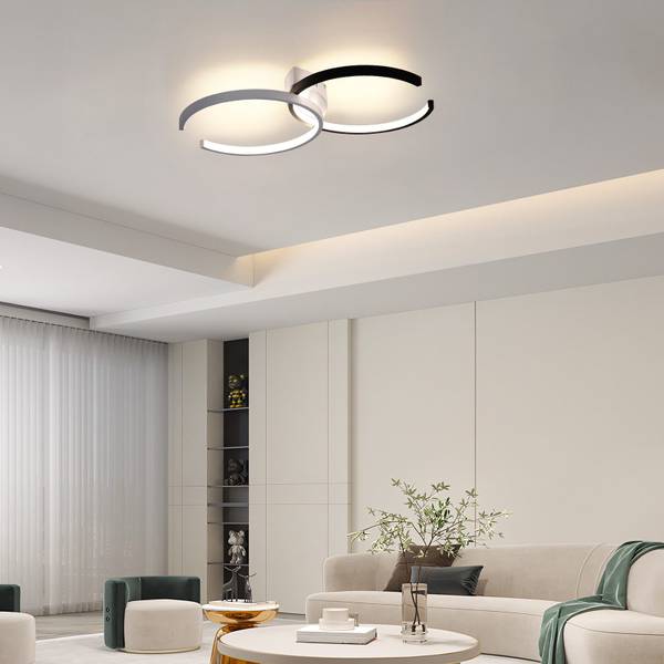 Plafonnier LED Dagmar Noir - Métal - 32 x 9 x 54 cm