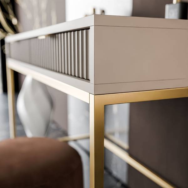 CORTADO GOLD Konsole T104 Beige - Gold - Holzwerkstoff - 104 x 78 x 50 cm