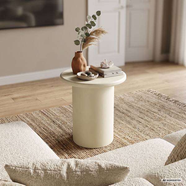 Runder Couchtisch MONO 5620 Beige - Holzwerkstoff - 30 x 40 x 30 cm