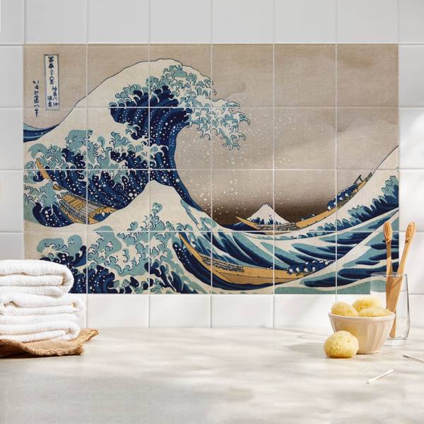 Fliesenaufkleber Wellenbild (24er Set) 10 x 10 cm