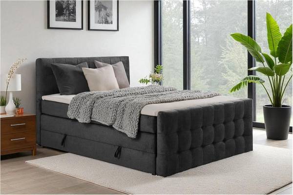Boxspringbett IGA Dunkelgrau