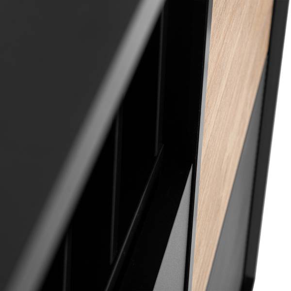 LOFTY Kommode Weineinlage Schwarz - Eiche Dekor