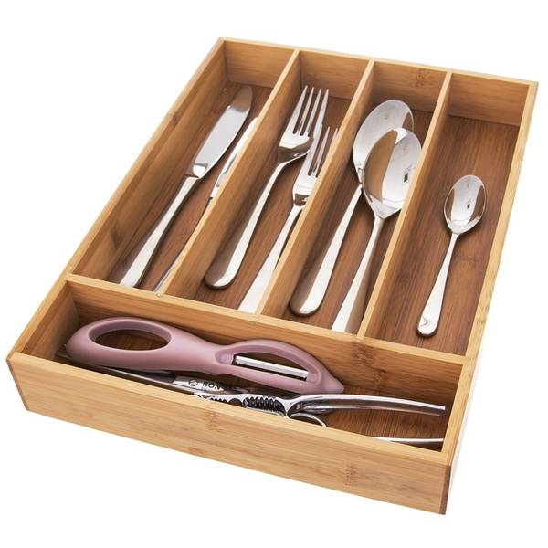 Besteckeinsatz Braun - Bambus - 26 x 5 x 35 cm