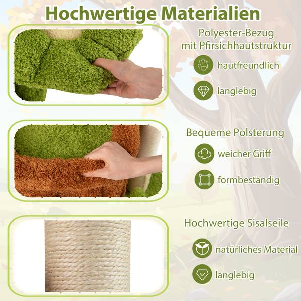 Katzenbaum BH32561SZDE Grün - Holzwerkstoff - 40 x 92 x 55 cm