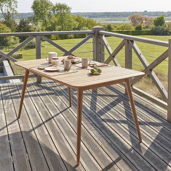 Gartentisch APRIL Beige - Massivholz - 150 x 75 x 90 cm