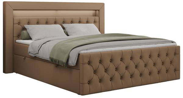 Boxspringbett GOLD-9 Braun - Breite: 168 cm - H4