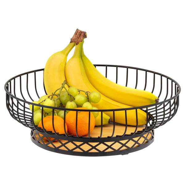 Obstschale 70554 Schwarz - Metall - 34 x 11 x 34 cm