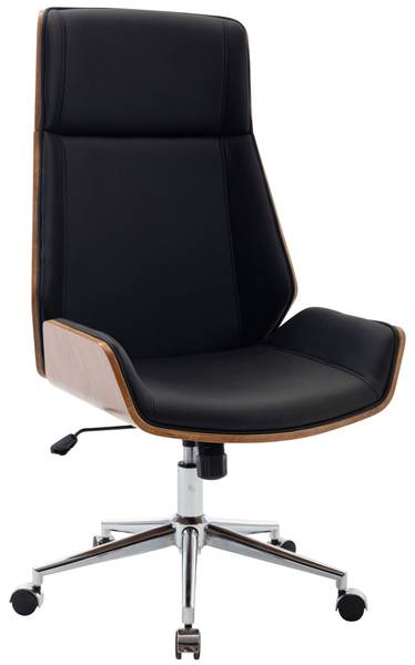 Bürostuhl Breda Schwarz - Braun - Kunstleder - 60 x 113 x 63 cm
