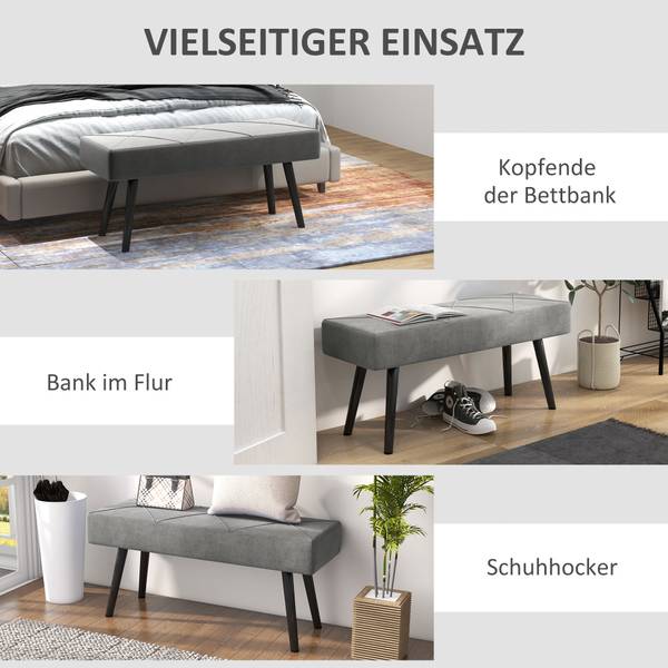 zitbank 831-691V00GN grijs - textiel - 36 x 45 x 100 cm