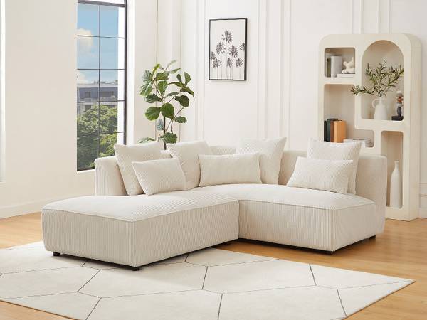 Sofa MECODI Beige - Textil - 231 x 71 x 185 cm