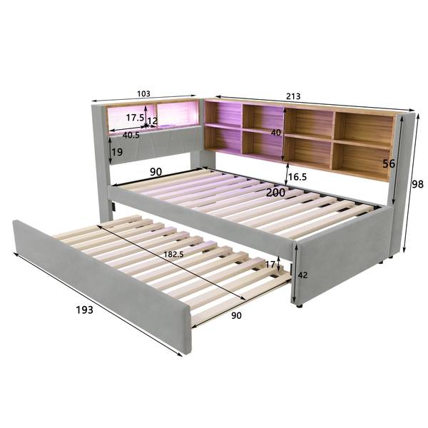 Hochbett K-1164 Hellgrau