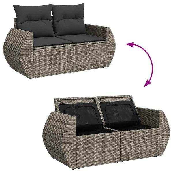 Garten-Lounge-Set 3036457-4 (8-teilig) Grau