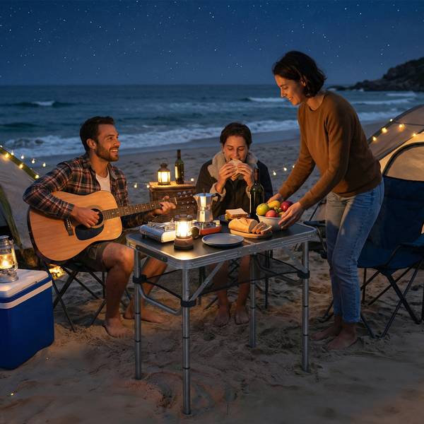 Campingtisch A20-653V00MX Schwarz - Metall - 40 x 60 x 60 cm