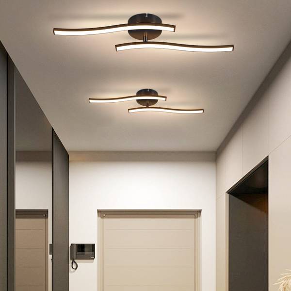 Plafonnier LED Roberts Noir - Matière plastique - 10 x 8 x 52 cm