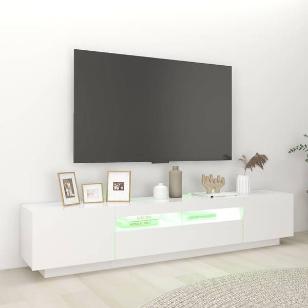 TV-Schrank mit LED-Leuchten D840 Weiß