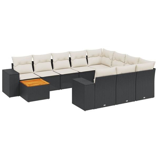 Garten-Lounge-Set 3035873-3 (11-teilig) Schwarz - Creme - Weiß
