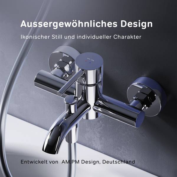 Wannenarmatur Wasserhahn Bad Spike Silber - Messing - 22 x 11 x 19 cm