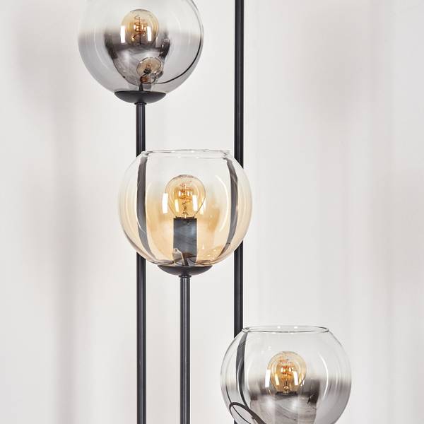 Stehlampe Cesaro Grau - Orange - Kiefer - Aluminium - Klarglas - 74 x 147 x 13 cm