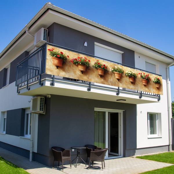 BALKON-SICHTSCHUTZ Blumentöpfe 500 x 100 cm