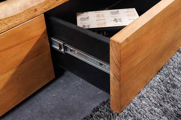 TV-Lowboard GRAND ACACIA Schwarz - Braun - Akazie - 180 x 54 x 42 cm