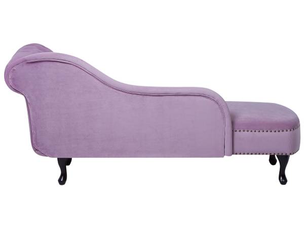 Chaise longue NIMES Noir - Mauve - Accoudoir monté à gauche (vu de face) - Angle à droite (vu de face)