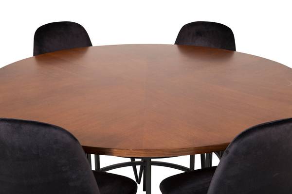 Essgruppe Copenhagen 8 Schwarz - Massivholz - 140 x 74 x 140 cm