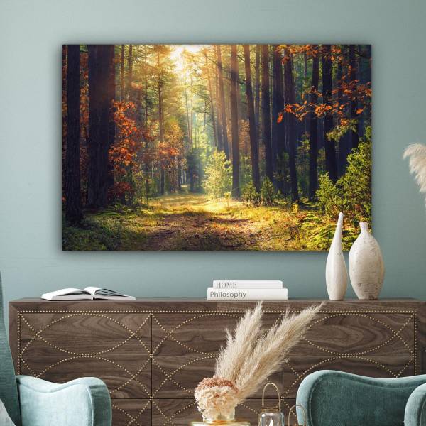 CANVAS SCHILDERIJ Bospad 120 x 80 cm