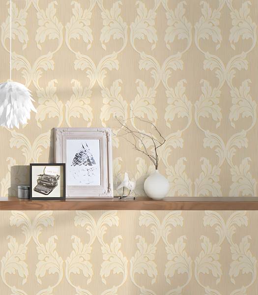 Textiltapete 956282-GU Beige - Kunststoff - 53 x 1 x 1005 cm