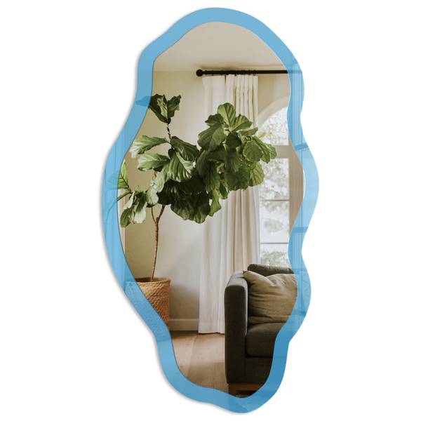Wandspiegel Aqua caerulea Blau - Glas - 52 x 97 x 0 cm