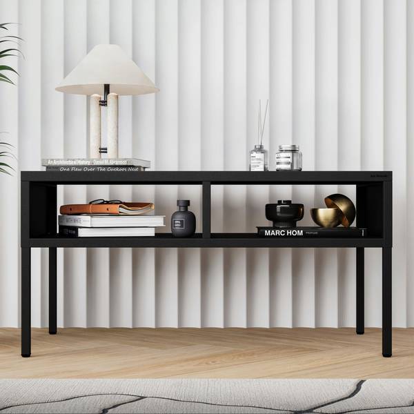 Couchtisch Matteo Schwarz - Metall - 90 x 45 x 45 cm
