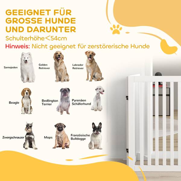 Absperrgitter Hund BB7195 Weiß - Holzwerkstoff - 68 x 12 x 94 cm