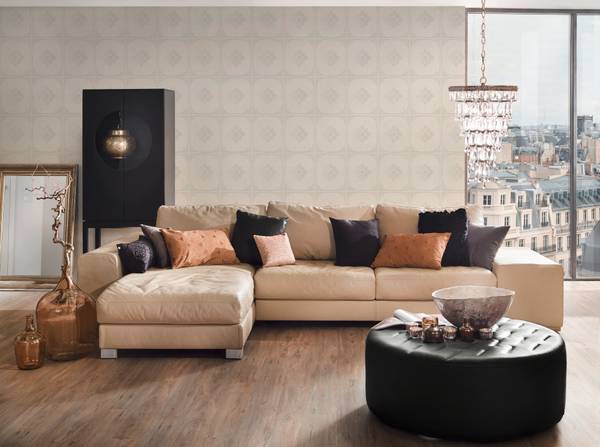 Vliestapete 4144 Barock Optik modern Creme - Grau