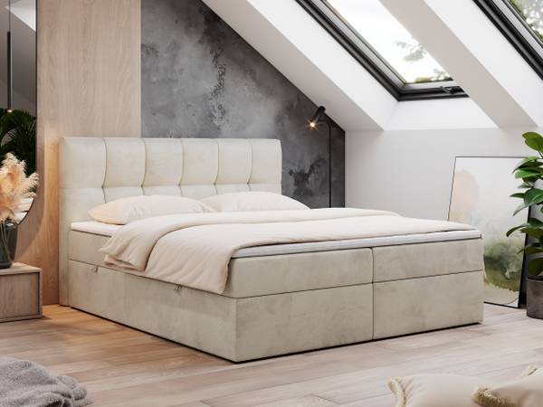 Boxspringbett RICO Beige - Breite: 180 cm - H3