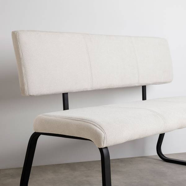 Esszimmerbank VILAS Weiß - Textil - 135 x 87 x 56 cm
