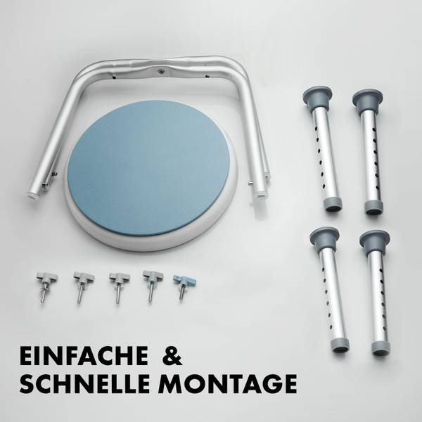 Duschhocker Peter Silber - Kunststoff - 36 x 50 x 36 cm