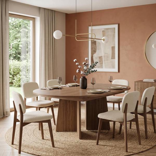 Eettafel AURENA bruin - plaatmateriaal op houtbasis - 160 x 76 x 120 cm