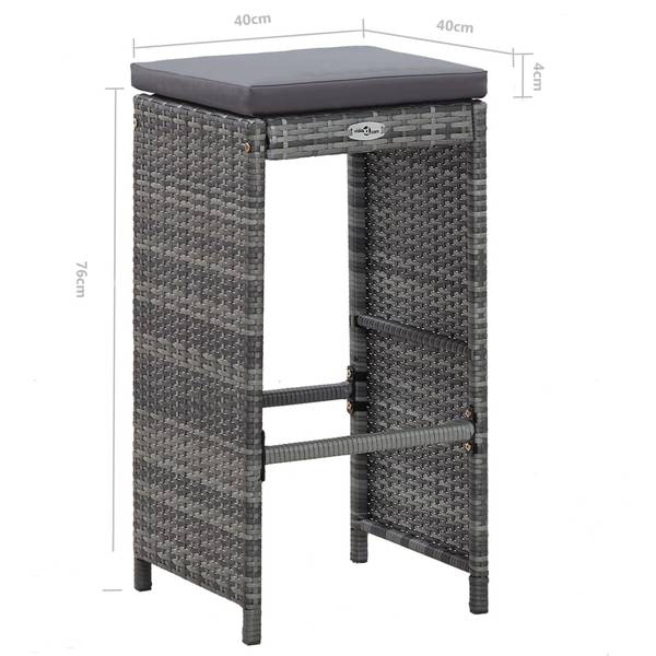 Bar de jardin 3001940 (lot de 7) Anthracite - Gris