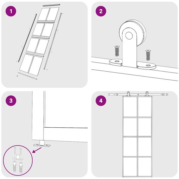 Schiebetür 3002952-2 Weiß - Breite: 76 cm