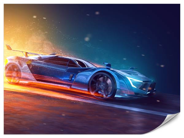 Fototapete Auto Sport Neon Rennfahrer 300 x 210 x 210 cm