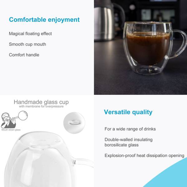 Kaffee Glas Theresa (2er Set) Glas - 10 x 10 x 20 cm