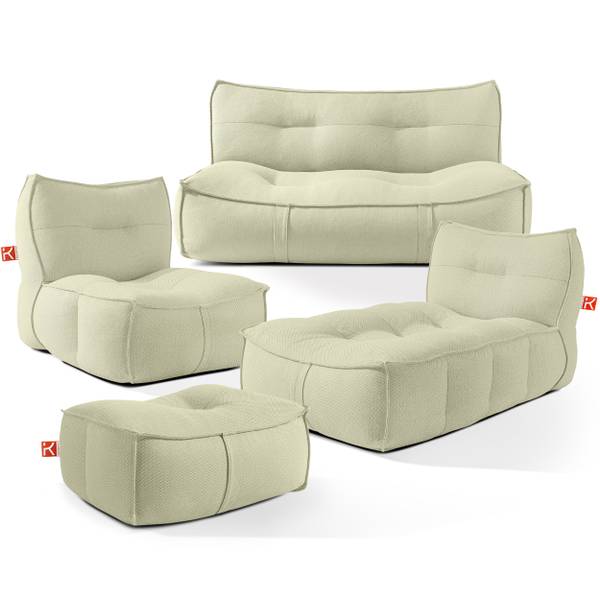 Tuinmeubelset LOVIA(set van 4) lichtgroen - wit