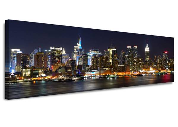 Leinwandbild New York Panorama Textil - 120 x 40 x 2 cm