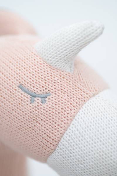 Schaukeltier Einhorn Pink - Baumwollstoff - 21 x 48 x 36 cm