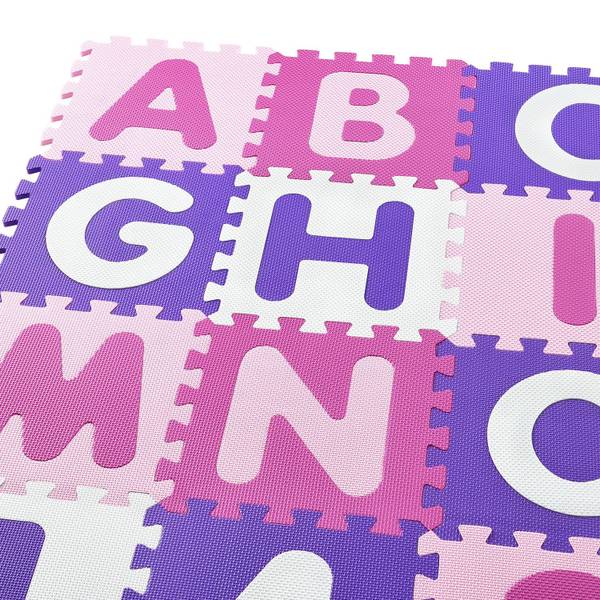 Kinder Puzzlematte Juna 36-teilig Pink - Kunststoff - 189 x 1 x 189 cm