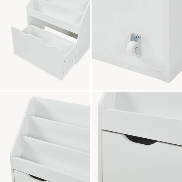 Bibliothèque pour enfant Sirlstalo Blanc - Bois manufacturé - 63 x 70 x 30 cm