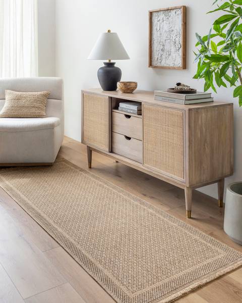 In/Outdoor Vloerkleed AKRON beige - polypropeen - 80 x 1 x 220 cm