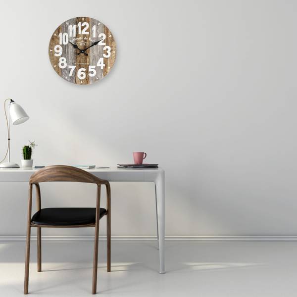 Horloge murale RE6145 Marron - Bois manufacturé - 4 x 34 x 34 cm