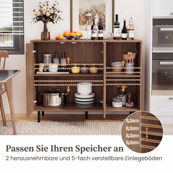 Buffetschrank VH35427 Braun - Holzwerkstoff - 106 x 80 x 38 cm