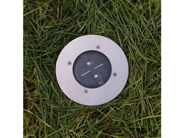 2x LED Bodeneinbaustrahler außen IP67 Silber - Edelstahl - 14 x 5 x 14 cm