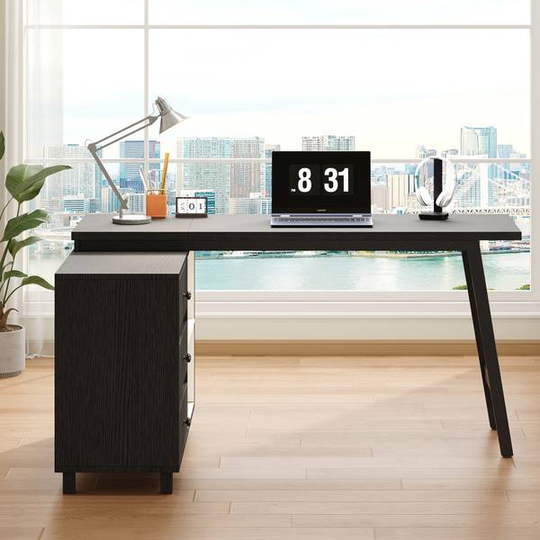 Bureau Eos Ⅴ zwart - plaatmateriaal op houtbasis - metaal - 100 x 76 x 150 cm
